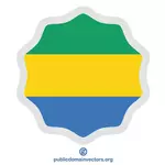 Runde klistremerket med Gabons flagg