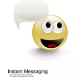 Vektor-Illustration von Emoticon mit Blase im Gespräch