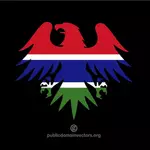Flaga Gambii w sylwetka orła