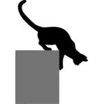 Vektorikuva kissan siluetista tulossa alas