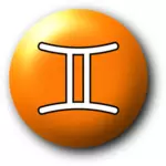 Símbolo de Géminis naranja
