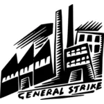 Graphiques vectoriels de syndicats de travailleurs industriels strike logo