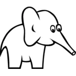Vektor illustration av stora eared elefant
