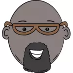 Vektor-Bild von Cartoon-Mann-Gesicht mit Bart