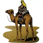 Obraz wielbłąda z rider w wektor