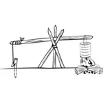 Lägret matlagning crane vektor illustration
