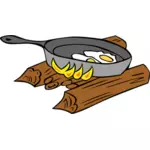 Jajka pieczone w ognisku wektorowej