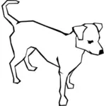 Vector línea dibujo de un perro
