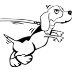Hond op leiband vector afbeelding