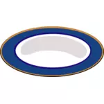 Illustration vectorielle de dîner bleu plaque