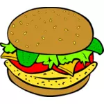 Векторная иллюстрация куриный бургер