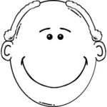 Plešatý muž s úsměvem osnovy vektorový obrázek