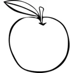 Imagem vetorial de maçã com uma folha