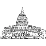Dibujo vectorial de edificio del Capitolio de Estados Unidos