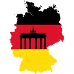 Mapa e bandeira da Alemanha