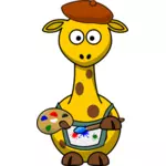 Malíř žirafa vektorové ilustrace