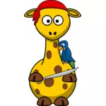 Векторное изображение жирафа пират