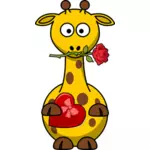 Žirafa v lásce Vektor Klipart