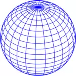 Векторная иллюстрация проводной глобус синий