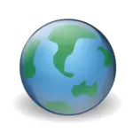 हरे और नीले विश्व ग्लोब वेक्टर चित्रण