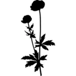 Globus-Blume-silhouette