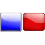 लाल और नीला बटन चित्रण वेक्टर
