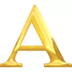 Буква A в золоте