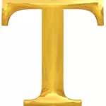 字母 T 在黄金