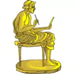 Gyllen statue med forfatter