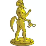 Estatua de oro de criatura mítica