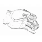एक आदमी की sketched हाथ