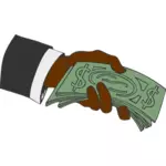Hand mit Geld-Vektor-Bild