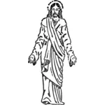 Met de hand getekend Jezus figuur vectorillustratie