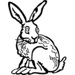 Lijn kunst vectorillustratie van bunny met lange oren