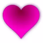 Ilustración vectorial de corazón de sombra color rosa brillante