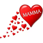Ilustração de vetores de corações para a mãe em Italiano
