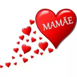 Srdce pro maminku v portugalském jazyce vektoru