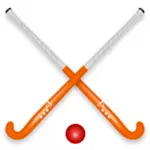 Bâton de hockey et le ballon