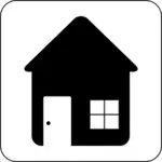 Image vectorielle du noir et blanc maison ou l'icône de la maison