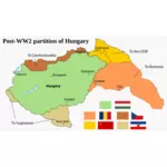 2. Dünya Savaşı vektör çizim sonra Macaristan Krallığı Haritası