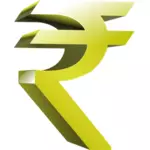 رمز العملة الهندية في اللون الذهبي ناقلات قصاصة الفن