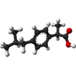 Ibuprofen molekul 3d gambar