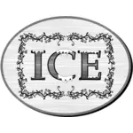 סגנון ויקטוריאני קרח סימן בתמונה וקטורית