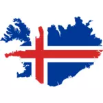 それ以上のフラグを持つアイスランド地図ベクトル画像