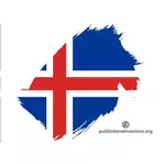 Beyaz arka plan ile İzlanda bayrağı parçası