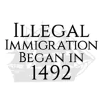 Abbildung von Zeichen mit Wording auf illegale Einwanderung