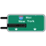 בתמונה וקטורית של כביש אינטרסטייט סימן עם צג LED
