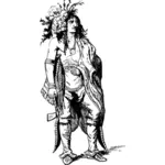 Vector indio americano nativo iroqués dibujo