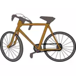 卡通褐色自行车彩色图像。