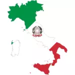 Włoski mapę z flagą